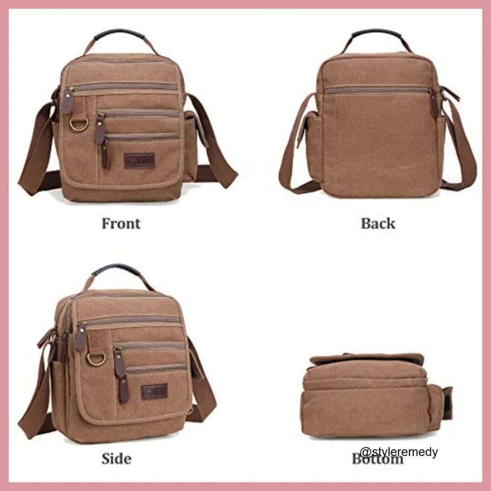 Canvas Messenger Bag Crossbody Shoulder Bag Work Bag Vintage Multi-function